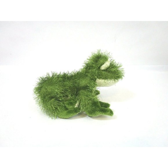 Ganz Webkinz Frog 8" Plush Fuzzy Long Hair Green Stuffed Animal EUC - Picture 5 of 11